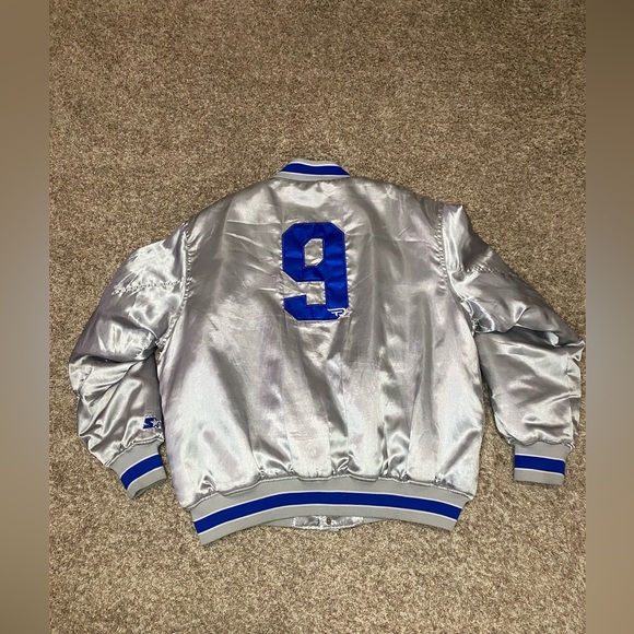 Vintage Starter Dallas Cowboys Tony Romo #9 NFL Satin Bomber Jacket Men Size XL - Picture 10 of 12